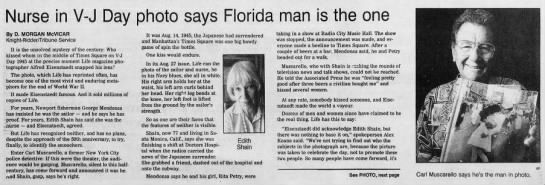 Nurse in V-J Day photo says Florida man is the one